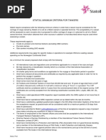 Statoil Minimum Criteria for Tankers