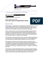 CREW: U.S. Department of Homeland Security: U.S. Customs and Border Protection: Regarding Border Fence: Article 'Virtual Fence' Works (Redacted) 2