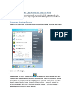 Unidad 1 - Avanzado - Otras Formas de Arrancar Word