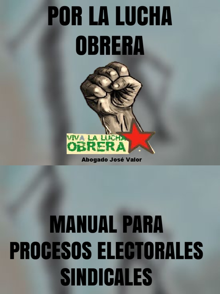 Manual para Elecciones Sindicales PDF Elecciones Sindicato
