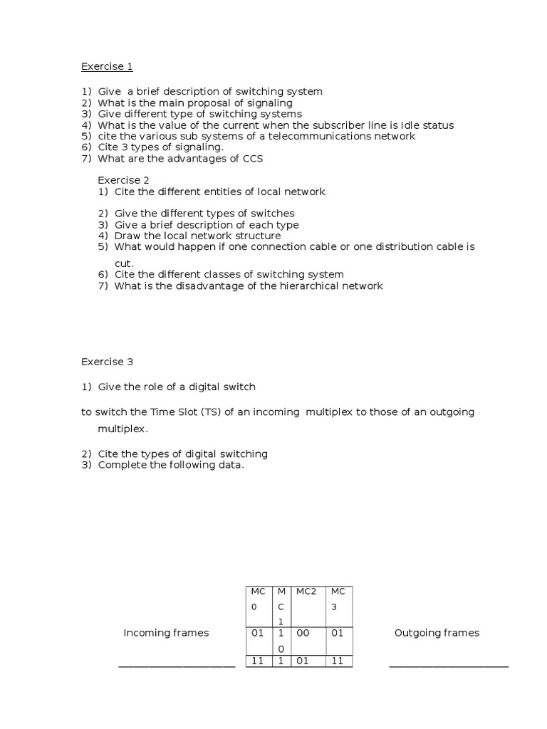 Telecommunications Switching Systems Overview | PDF | Technology ...