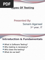 Types of Testing: Presented by