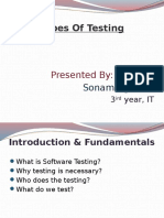 Types of Testing: Presented by
