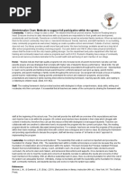 Administrative Chart: Methods To Support Full Participation Within The System