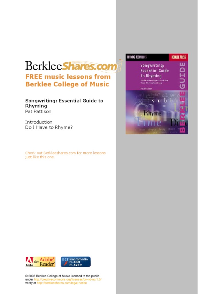 FREE Music Lessons From Berklee College of Music Songwriting