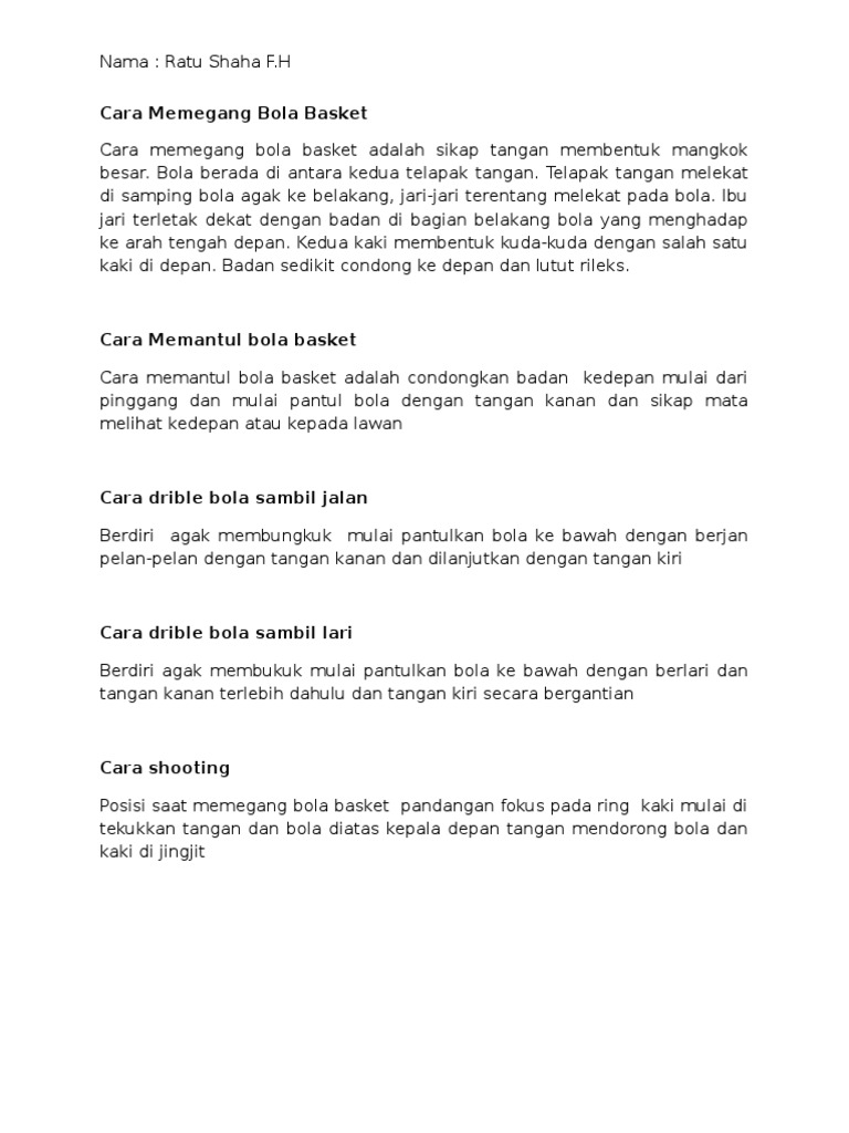 Cara Memegang Bola Basket