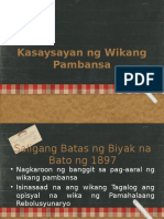 Kasaysayan NG Wikang Filipino