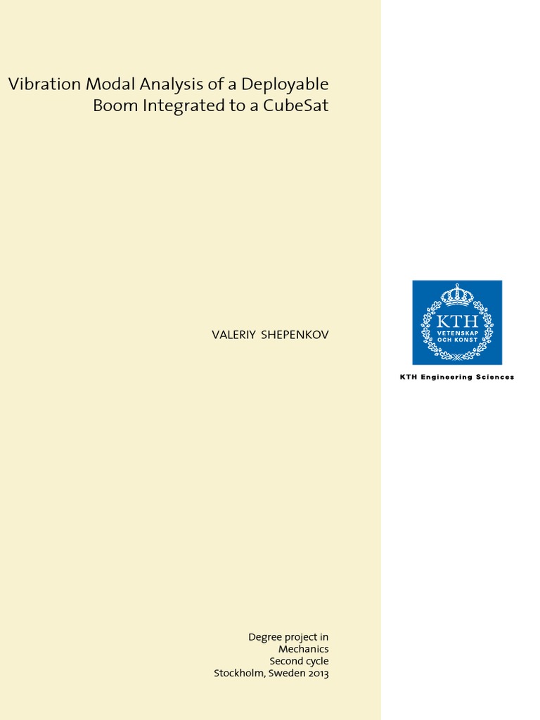 CubeSat Deployable Boom Vibration Analysis | PDF | Eigenvalues And ...