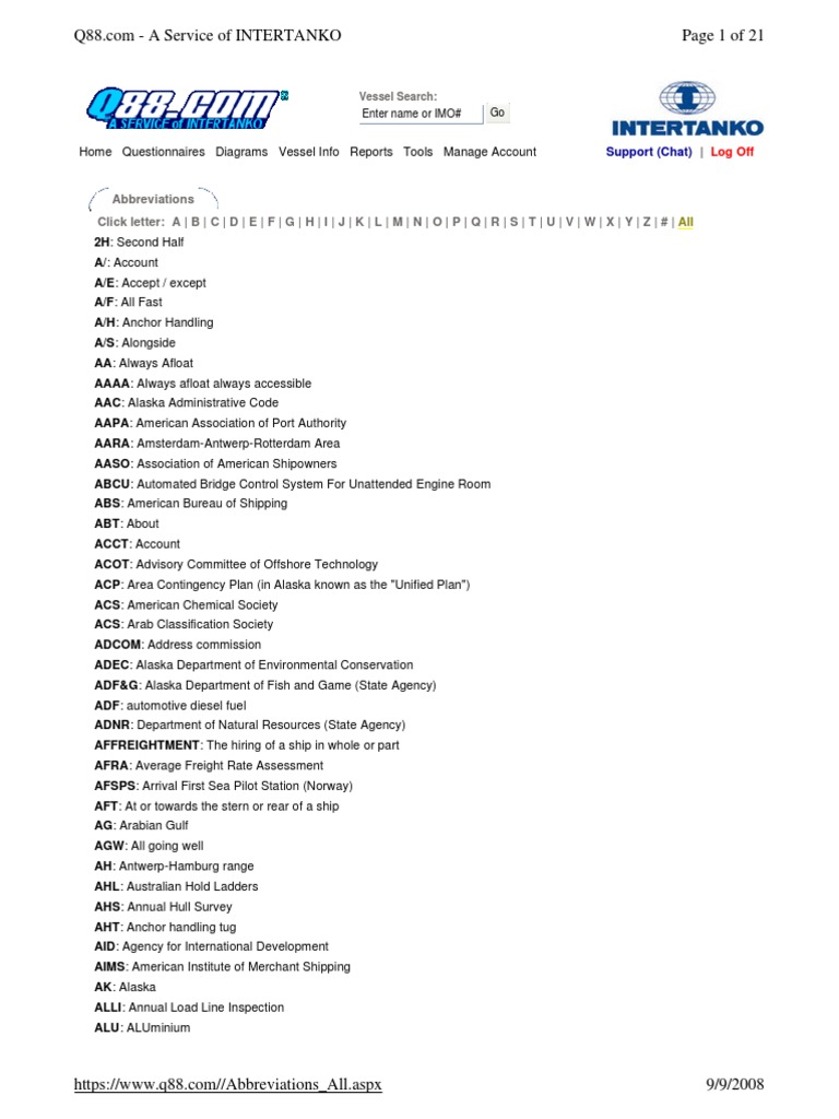 Abbreviations All Cargo Ships Free 30day Trial Scribd