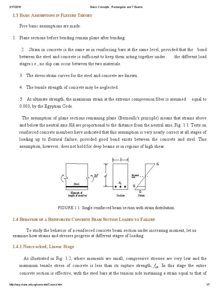 Flexural Theory for Concrete Beams | PDF | Bending | Beam (Structure)