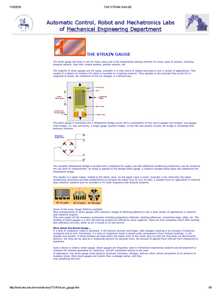 The Strain Gauge | PDF | Electrical Resistance And Conductance ...