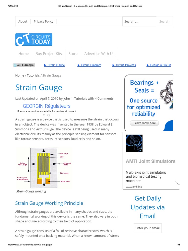 Strain Gauge - Electronic Circuits and Diagram-Electronics Projects and