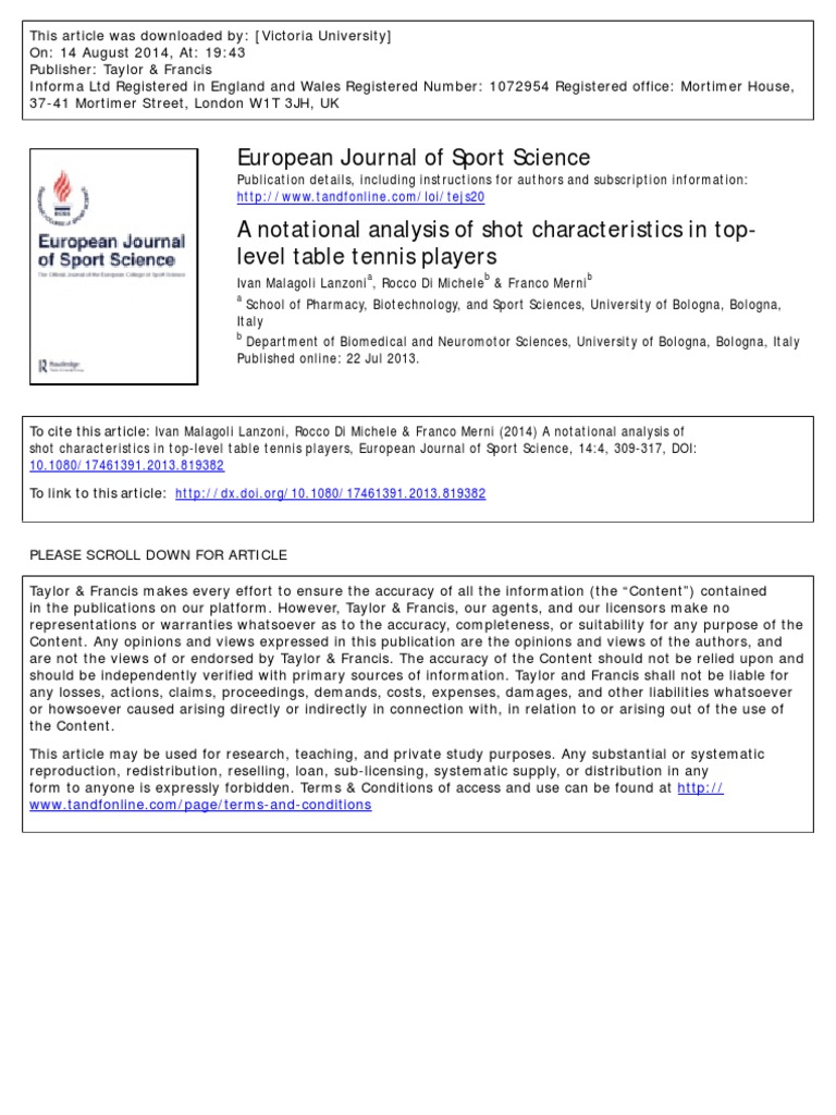 A Notational Analysis of Shot Characteristics in Top-Level Table Tennis ...