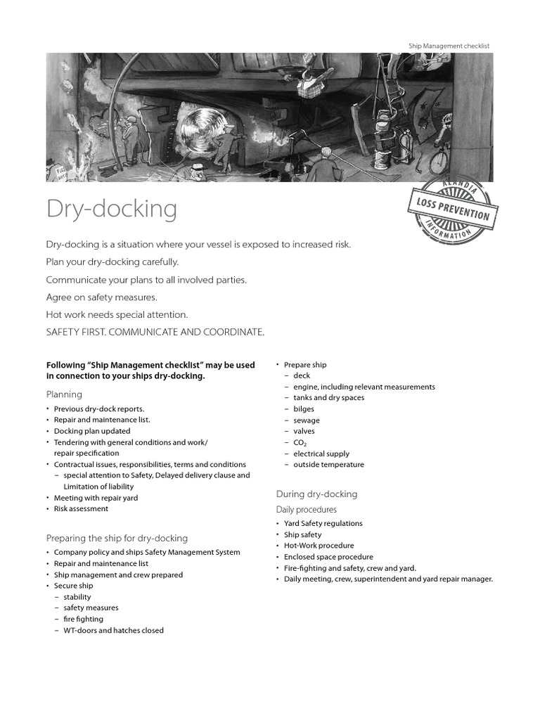 Dry Docking Management Checklist | PDF | Ships | Shipping