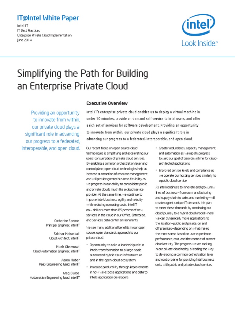 Simplifying The Path For Building An Enterprise Private Cloud Paper ...