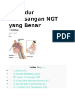 Prosedur Pemasangan NGT Yang Benar