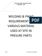 Welding & SR Requirements - Pressure Parts - Boiler
