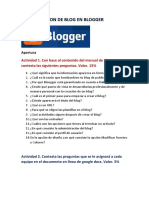 Actividades de Creacion de Blog en Blogger