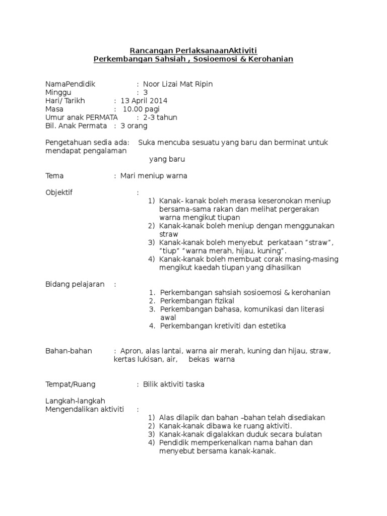 Aktiviti Kerohanian Untuk Kanak Kanak