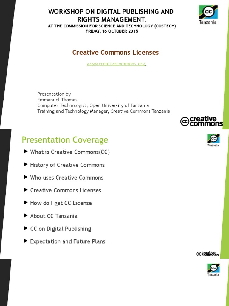 Creative Commons Licensing Overview | PDF
