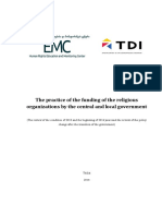 the Practice of the Funding of the Religious Organizations by the Central and Local Government