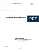 Lucrare de Verificare Notata - Contabilitate - Fiscalitate