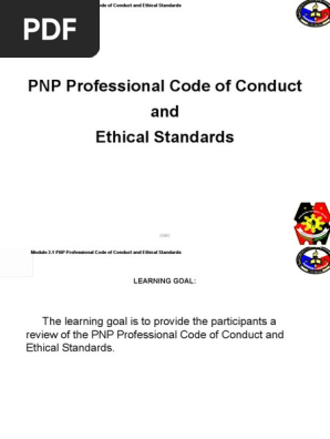 1 2 Pnp Professional Code Of Conduct And Ethical Standards Value Ethics Integrity