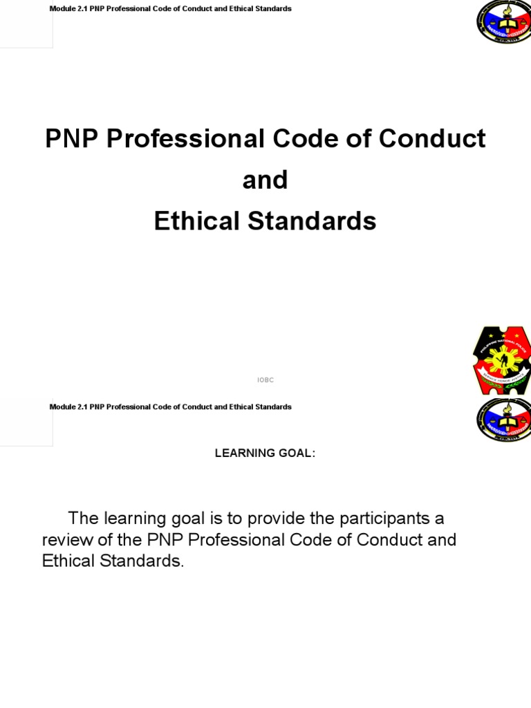1.2 PNP Professional Code of Conduct and Ethical Standards | Value ...
