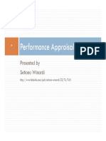 Performance Appraisal: Presented by Setiono Winardi Setiono Winardi