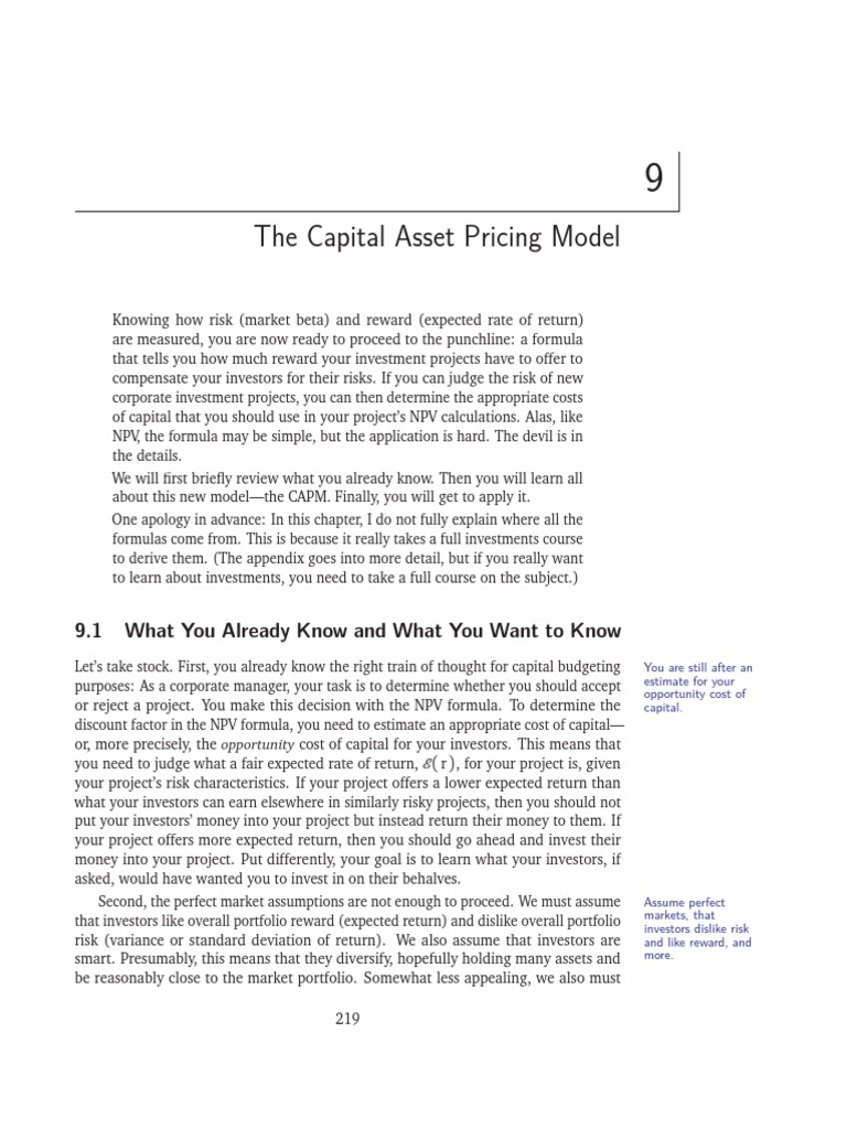 Understanding the Capital Asset Pricing Model | PDF | Capital Asset ...