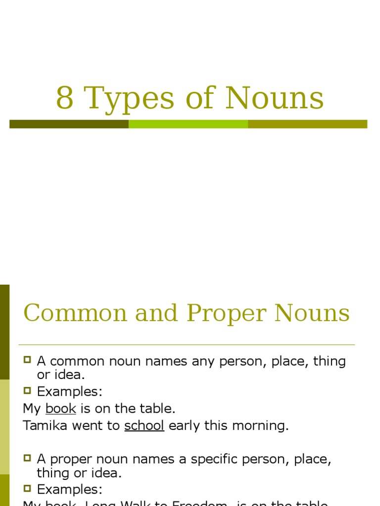 8 Types Of Nouns PDF