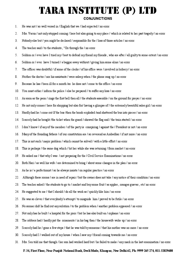 Conjunctions Chapter 10 | PDF | Violence