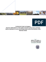 Conformity Study For Belgium Directive 2004/38/EC On The Right of Citizens of The Union and Their Family Members To Move and Reside Freely Within The Territory of The Member States