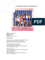 Apink (에이핑크) - Remember (Hangul + Romanization + English)