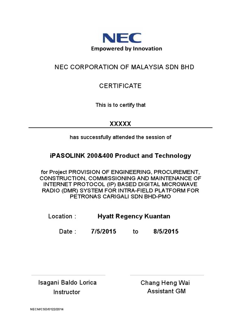 Attandance Cert Template | PDF