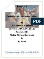 Pythagoras (Mathematician) by Chatkamon Chaiman Section 1 ID: A14120152 Room 1-314 Major Airline Business To Aj Yves