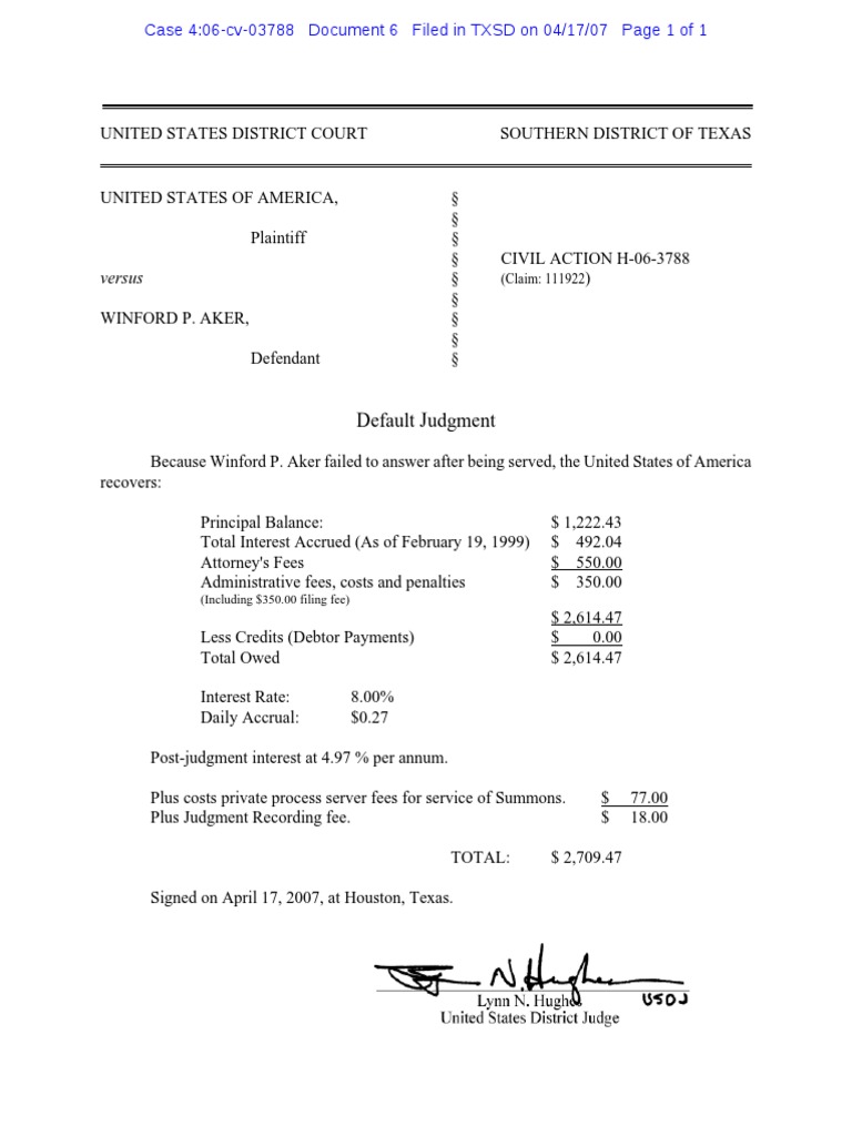 Default Judgment | PDF