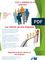 Los Valores y Realidad en Una Empresa