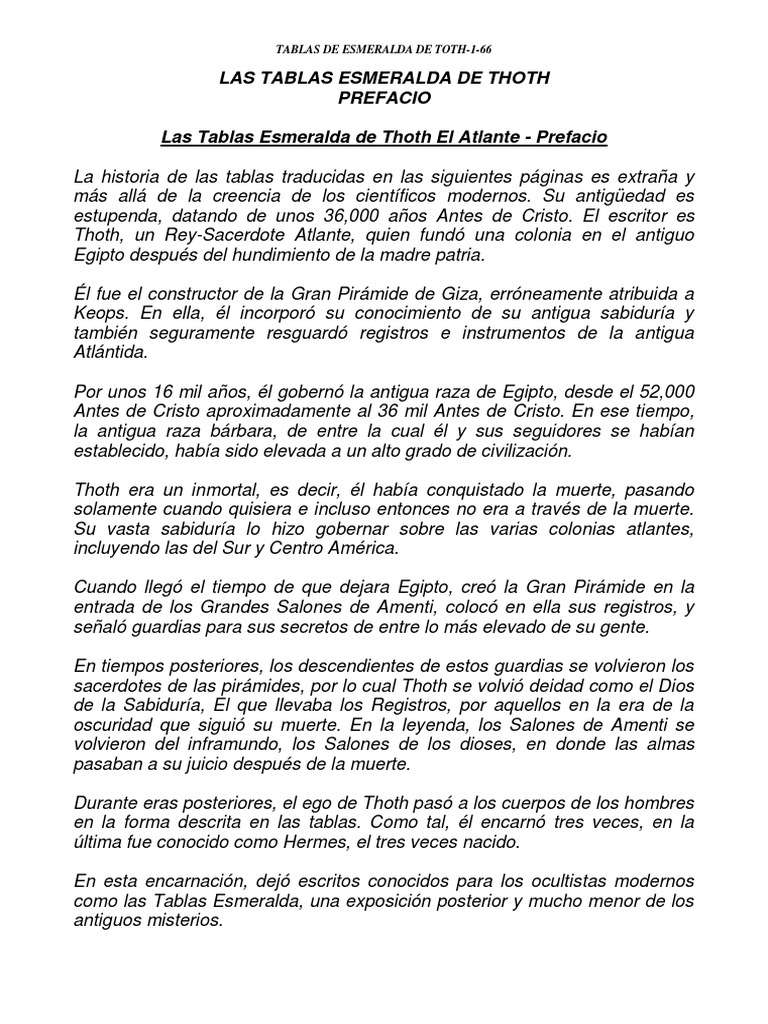 Las Tablas Esmeralda de Thoth PDF Incendios Alma