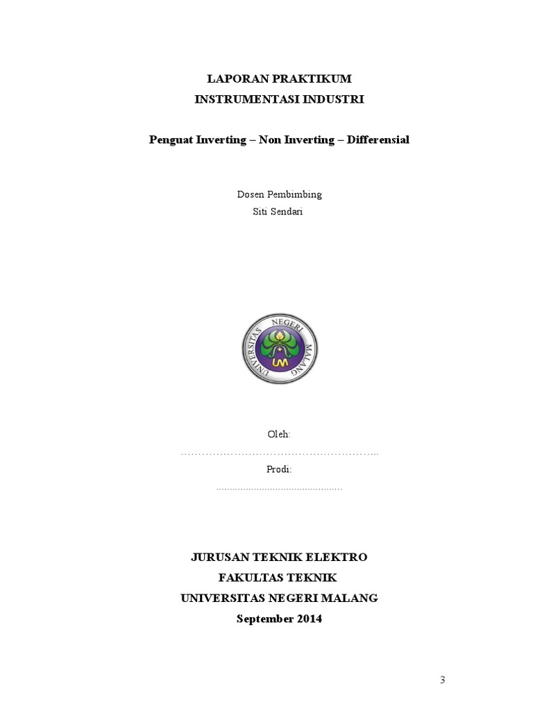 Laporan Praktikum Penguat Inverting Non Inverting Dan Diferensial