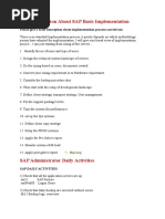 Brief Description About SAP Basis Implementation