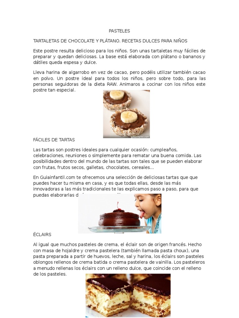 Recetas de Postres para Niños | PDF | Postres | Tarta de queso