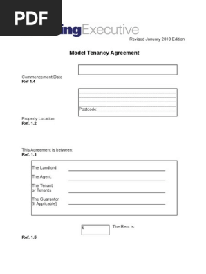 Model Tenancy Agreement 