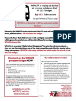 Oppose WMATA Alcohol Ads in FY 2017 Flyer