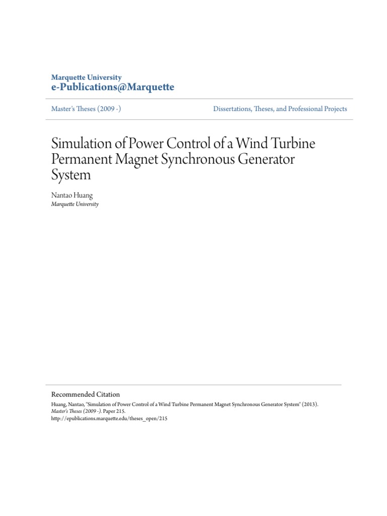 Wind Turbine Power Control Simulation | PDF | Wind Power | Renewable Energy