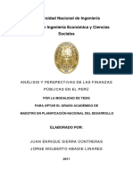 Analisis y Perspectivas de Las Finanzas Publicas en El Peru