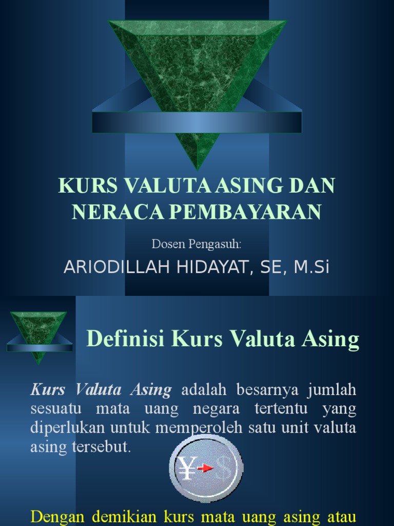 Kurs Valuta Asing Dan Neraca Pembayaran