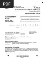 Mathematics Stage 2C 2D Calc Free 2014