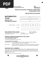 Mathematics Stage 3C 3D Calc Assumed Exam 2014