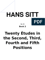 Hans Sitt: Twenty Études in The Second, Third, Fourth and Fifth Positions